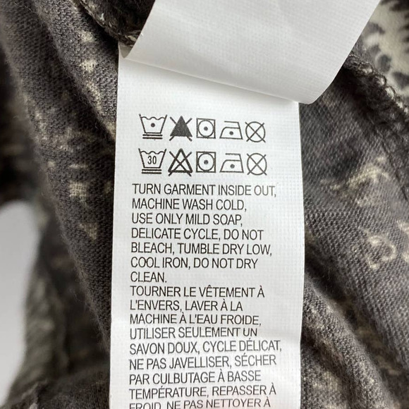 Lucky Brand Gray White Pattern Blouse Size 1X - Picture 6 of 6